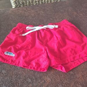 Red Shorts with White Tie